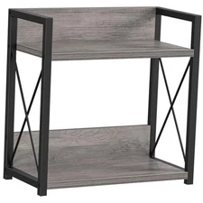  Coffee Bar Accessories, 2 Tier Spice Rack for Counter, Gray Kitchen Large Grey