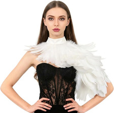 Feather Cape Shawl for Women Halloween Costume  Layered Feather Cape Shawl for