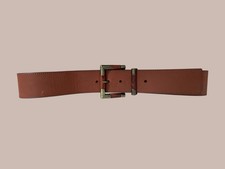 Genuine Leather Belt With Brass Buckle, Small