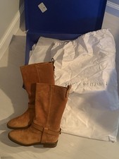 Stuart Weitzman Tan Suede Mid-Calf Riding Boo...