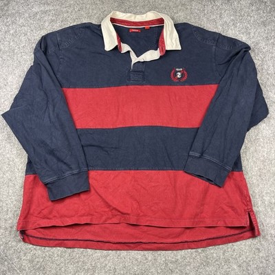 Vintage Y2K IZOD Rugby Shirt Men s 3XL Blue Red Heavy Polo Retro Embroided Logo