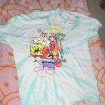 SpongeBob SquarePants Men's Tie-Dye Graphic T-Shirt M Cotton Patrick Squidward