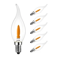 LED Flame Tip Light Bulbs,Flickering Flame Bulbs with 2 Modes, 1W=3W, E12 180...