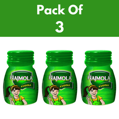 3 X Dabur Hajmola Tasty Digestive Tablets (Pudina Flavour) 120 Tabs
