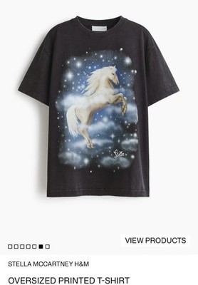 STELLA MCCARTNEY H&M Women s Oversized Unicorn Graphic T-Shirt XL NWT
