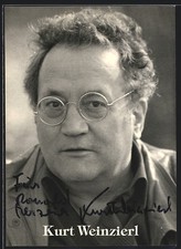 Cartolina attore corto Weinzierl con occhiali in camicia, con autografo originale 