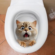 DIY Toilet Stickers Self-adhesive Toilet Seat Decals Funny Wall Sticker