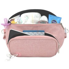 Fanny Pack Diaper Bag - with Baby Changing Pad  Waterproof Wipes Pocket - St...