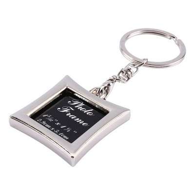 Lovely Mini Creative Metal Alloy Insert Photo Picture Frame Keyring Keychain SET