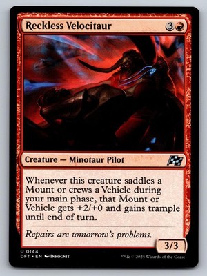Reckless Velocitaur 144 Uncommon Aetherdrift Magic: The Gathering Near Mint