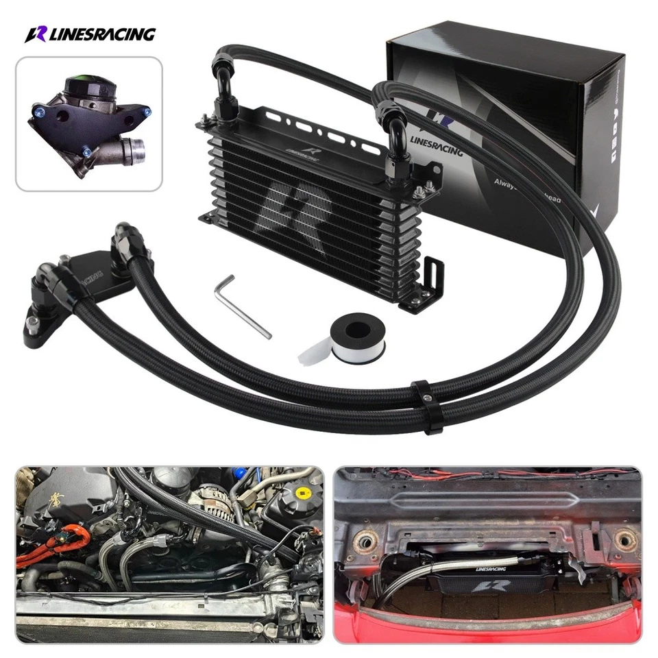 AN10 10 Row Oil Cooler Kit Thermostat Adapter For BMW N54/N55 X6 Z4 135i 335i - Image 3 of 4