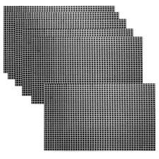 6pcs 11.8" x 17.7" Shiny Mirror Placemats Disco Table Place Mats, Black