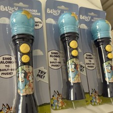 eKids Bluey Toy Microphone for Kids, Includes Built-in Music and Lights