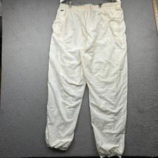 Vintage 90s Lacoste Nylon Windbreaker Pants Mens Large White Logo Jogger White