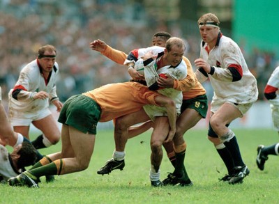 Dewi Morris of England against Australia during a Quarter-Final ru- Old Photo