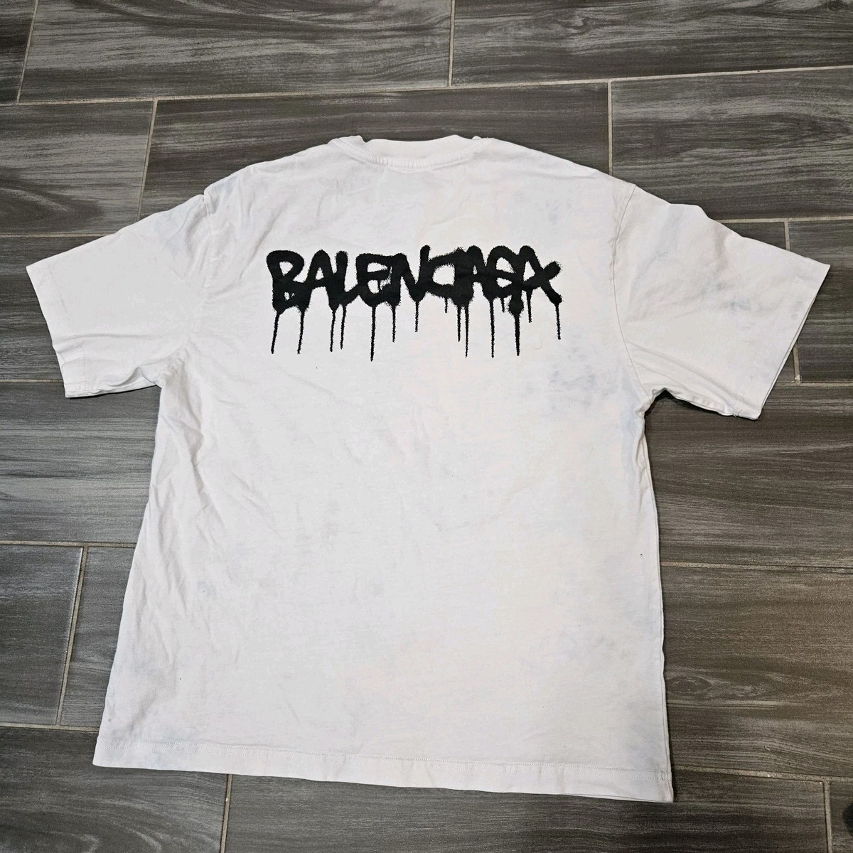 Balenciaga Jelly Doodle Logo Paint Dripping Graffiti T-Shirt Size