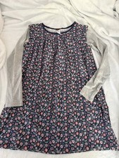 Tea Collection Blue Floral Long Sleeves Cotton Dress Girls 12