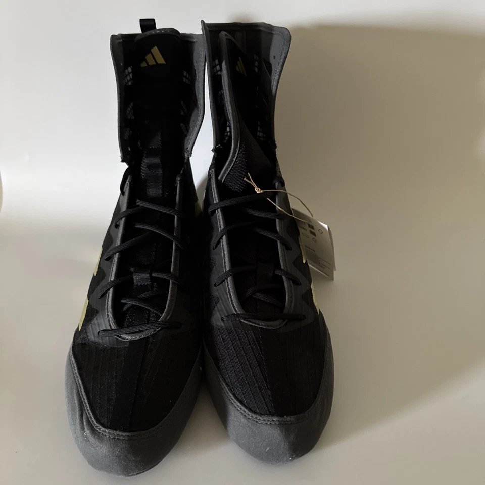 adidas Men’s 9.5 BOX HOG 4 Boxing/MMA Core Black/ Gold Metallic Shoes GZ6116 NEW - Image 3 of 4
