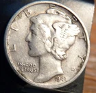 1941-S Mercury Dime - Actual Silver Coin Shown Very Fine Same Day Shipping Free
