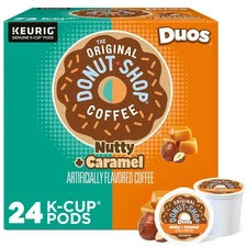 The Original Donut Shop, Duos Nutty + Caramel Medium Roast K-Cup Coffee Pods