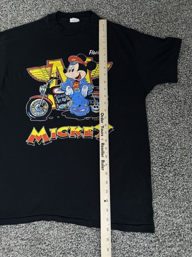 VTG Mickey Mouse Disney T-Shirt Harley Davidson Biker Souvenir Single Stitch XL - Picture 2 of 12