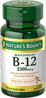 Nature's Bounty Vitamin B-12 2500 Mcg, 75 Quick Dissolve Tablets Each on sale Nature's Bounty Vitamin B-12 2500 Mcg, 75 Quick Dissolve Tablets Each on sale