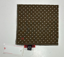 NEW ISAIA POCKET SQUARE / POCHETTE COTTON/SILK BOLE/KHAKI MADE IN ITALY  85