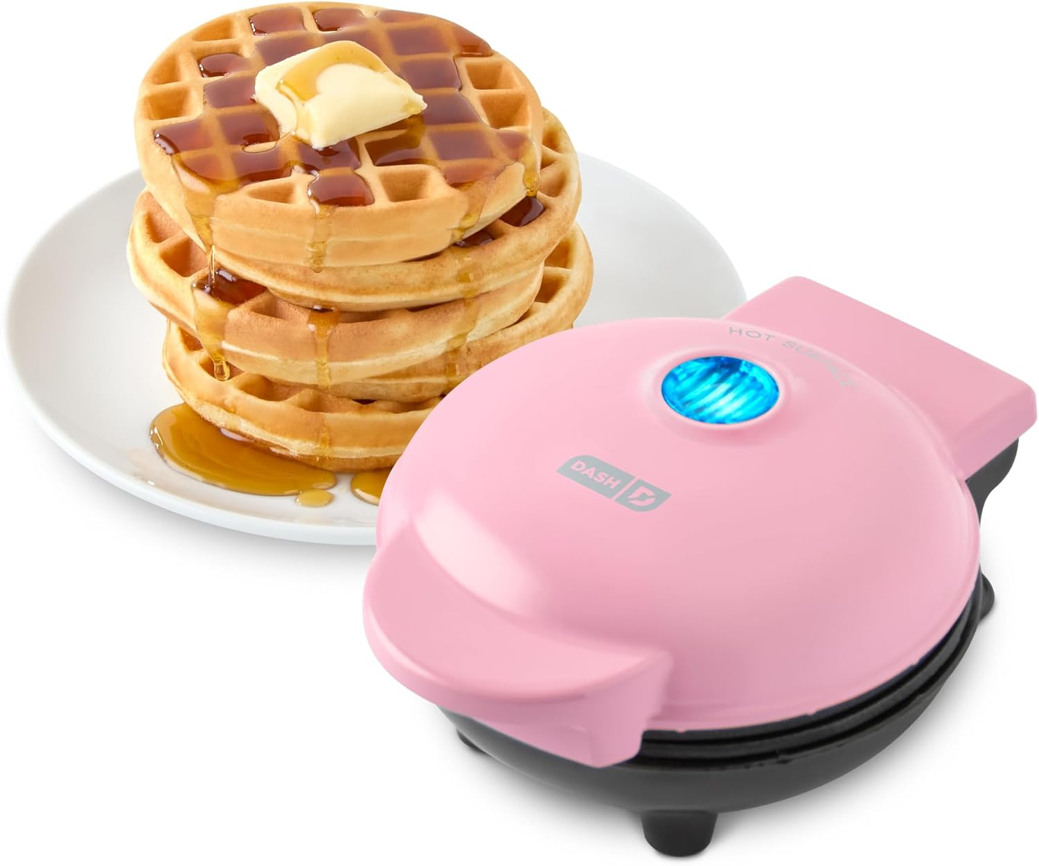 Compact Waffle Maker for Waffles, Hash Browns & Keto Chaffles, Pink-image