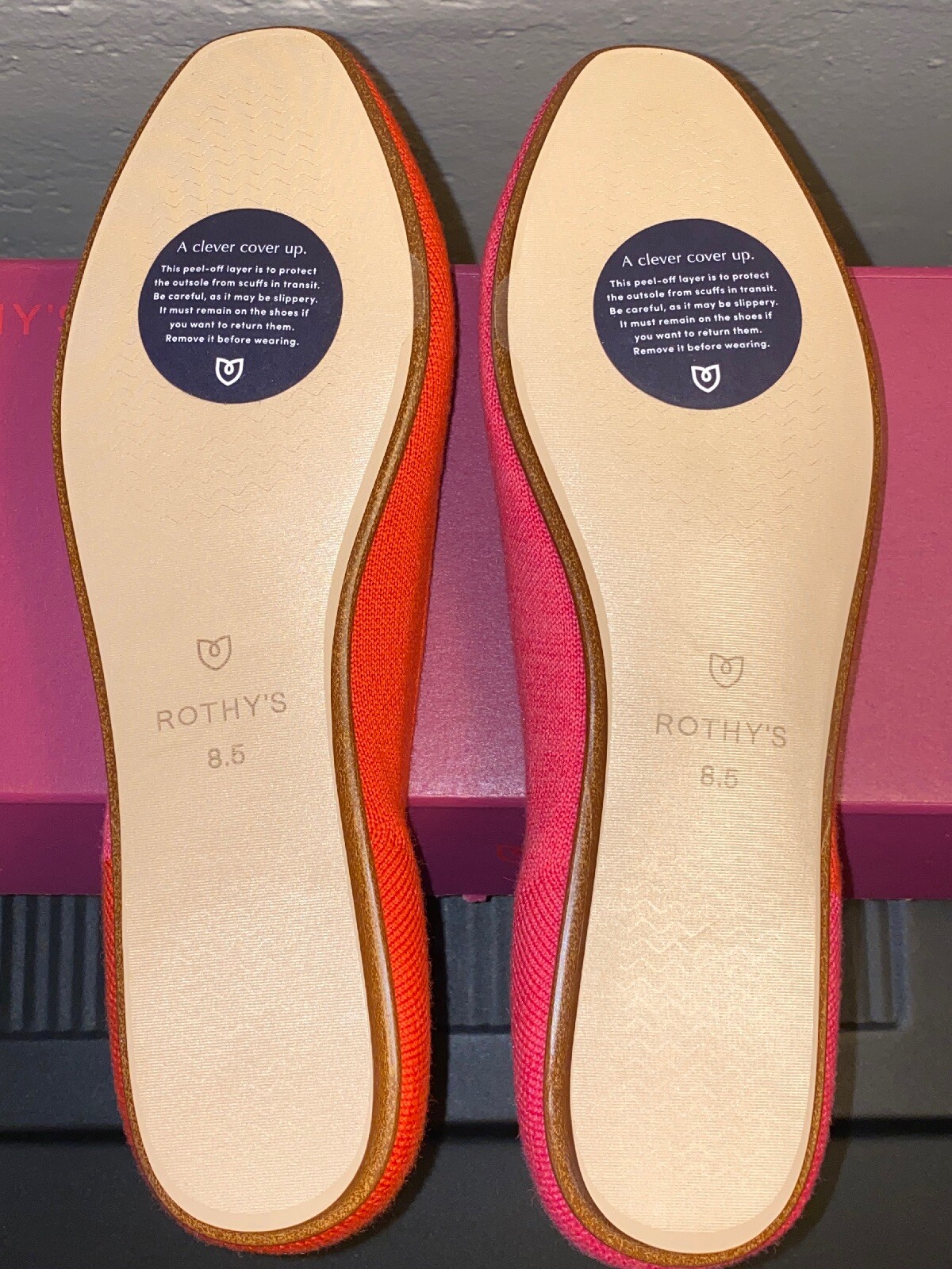 Rothy's Marta Ferri Flame Azalea Ballet Flat US Size 8.5 New With Box **Sold Out image 7