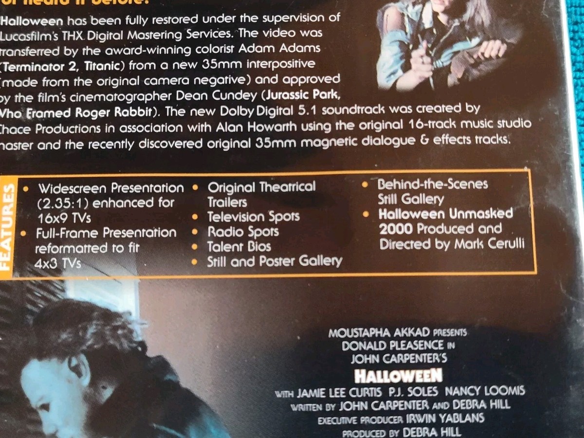 HALLOWEEN DVD 1978 JOHN CARPENTER/HORROR JAMIE LEE CURTIS, DONALD
