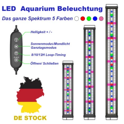 60-145cm Aquarium Beleuchtung mit 24/7-Timer TagNacht-Modus Vollspektrum Licht
