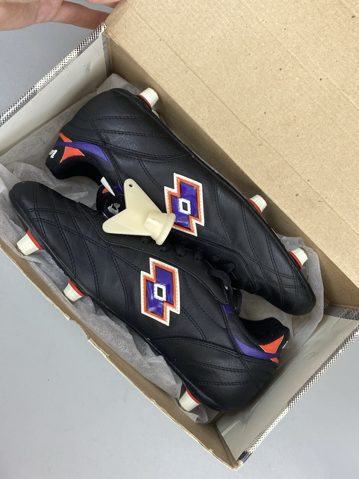 Scarpe da calcio ultra rare anni 70 80 Lotto Punta SG US 8 UK 7 tacchetti