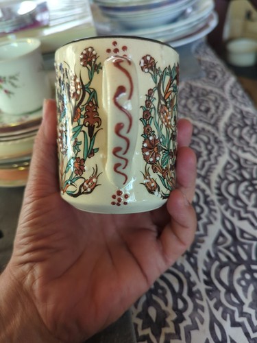 Nakkas Ceramic Turkish Mug Decorative Handpainted Coffee Cup Vintage - Picture 9 of 11