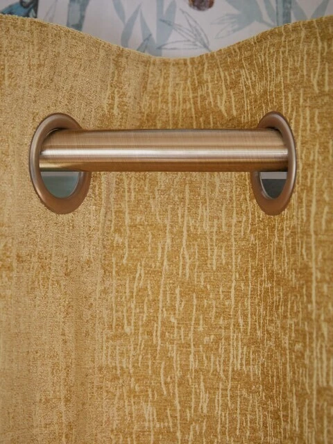 NEXT Heavyweight Chenille Ochre Yellow THERMAL INSULATE 168X183 CM CURTAINS - Image 3 of 4