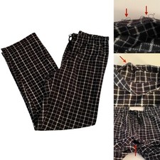 Bronze Eagle Black and White Adjustable Waist Checkered Pajama Pants Men s Med.