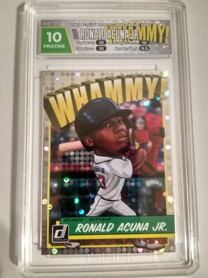 2019 Panini Donruss W2 Ronald Acuna Jr. SP Whammy SSP case hit HGA 10 PRISTINE - Image 2 of 2