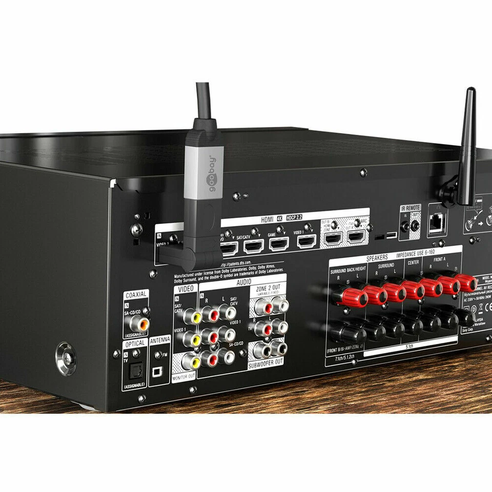 Goobay® HDMI Adapter A-Buchse > A-Stecker abwinkelbar um 180° und vergoldet - Bild 4 von 4