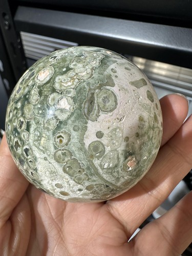 60mm Natural Rain forest stone Quartz Sphere Crystal Energy Ball Reiki Healing - Picture 11 of 19