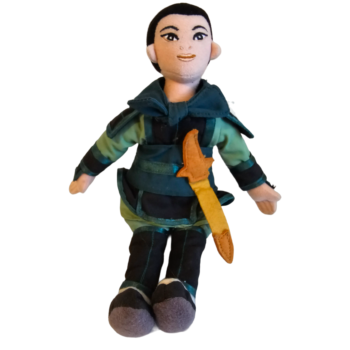 Disney Mulan Warrior Beanbag Plush Stuffed Doll Green Outfit Sword Princess  9