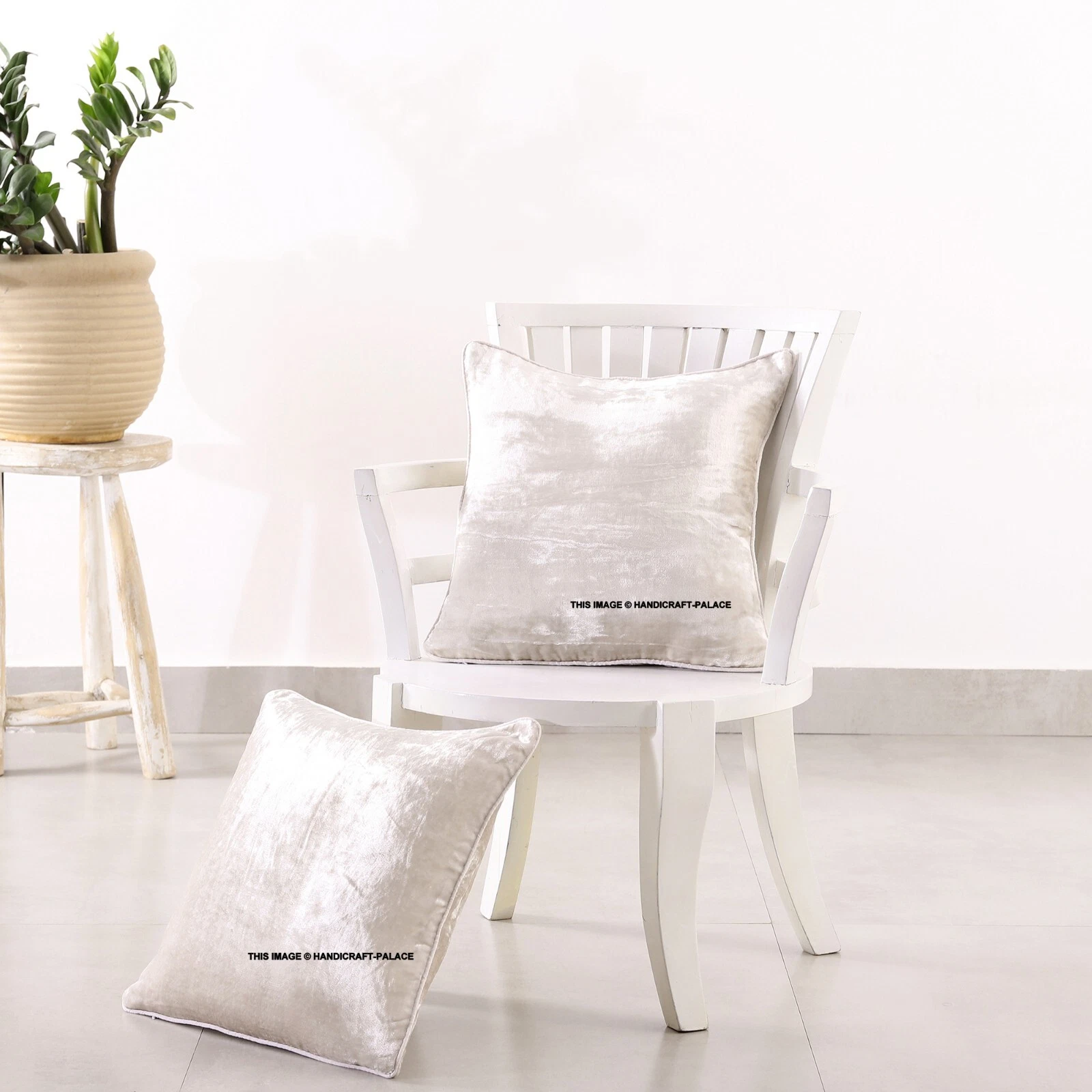 Set of 2 Cushion Cover Crushed Velvet Premium Soft Decorative Throw Pillow Case