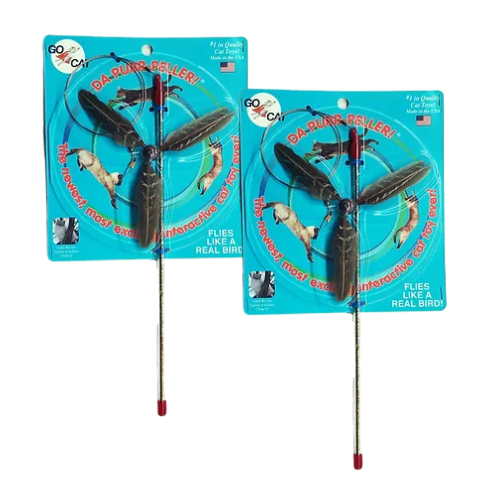 GoCat Da PurrPeller Cat Toy, A Feather Propeller That Spins as it is