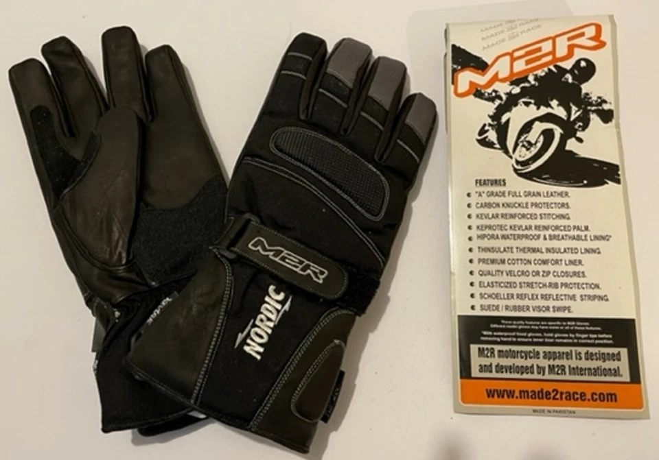 M2R NORDIC Waterproof Motorcycle Gloves XL New! WINTER Thermal Road Motorbike - Image 2 of 4