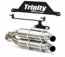 Trinity Brushed Dual Slip On Exhaust Pipe Polaris RZR Pro R 2022+