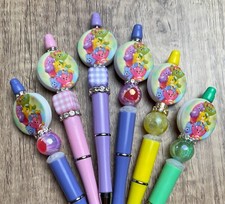 Custom beaded pens. Cute Bears Gifts. Basket filler. Journal. Teen. Party