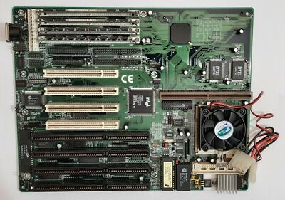 Shuttle HOT-553 Sockel 7 ISA retro Mainboard + Intel Pentium 166MHz + 48MB RAM