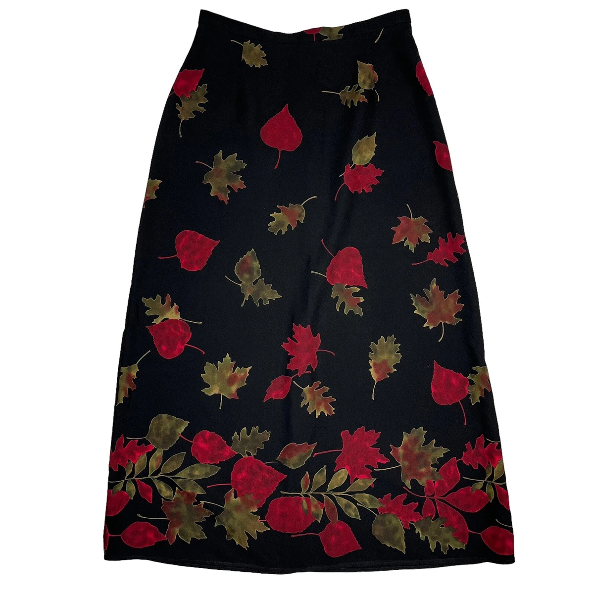 Black vintage floral maxi cheap skirt