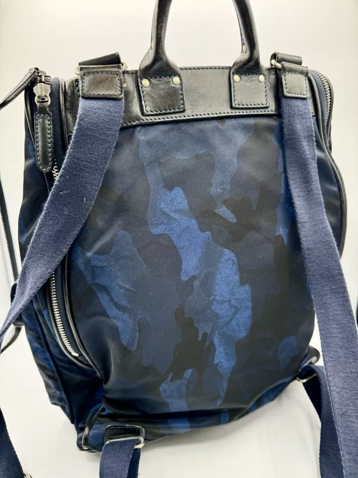 Mochila de cuero Felisi Sorriso negra y azul camuflaje 1973 Foto 4 de 4