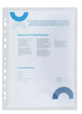 FOLDERSYS 10x A4 Prospekthülle Sichttasche mit Klappe, Steckverschluss, extra fest 40147