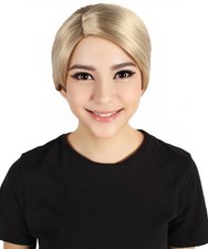 HPO Adult Women's Custom Blonde Bun Wig, Perfect for Halloween, HW-7298