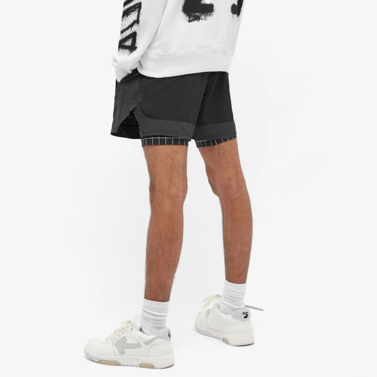 Nike X Off-White Virgil Abloh Black Grid Shorts size S-2XL RUNNING